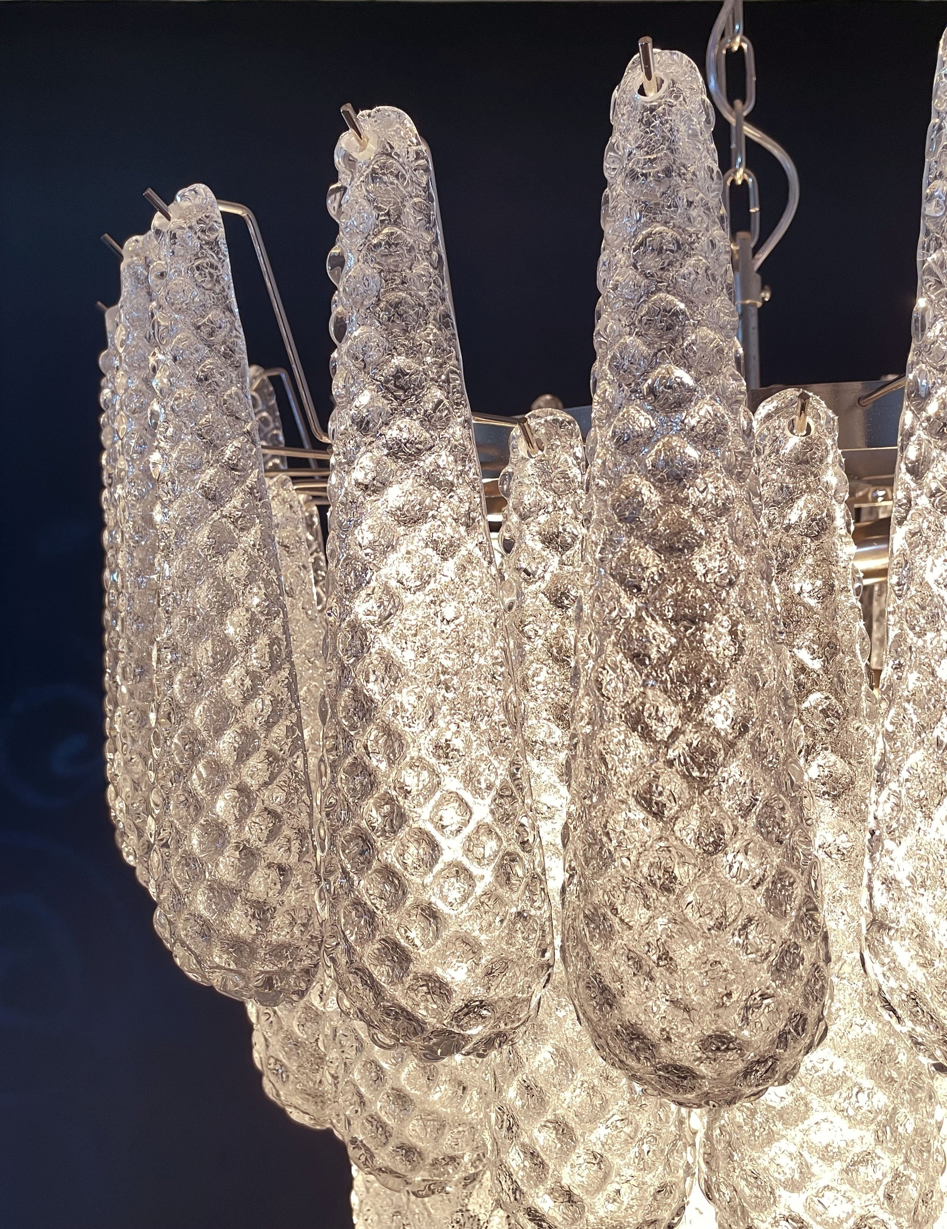 Murano Chandelier – 75 Clear Drop Glass – detail 3 – Murano Classics