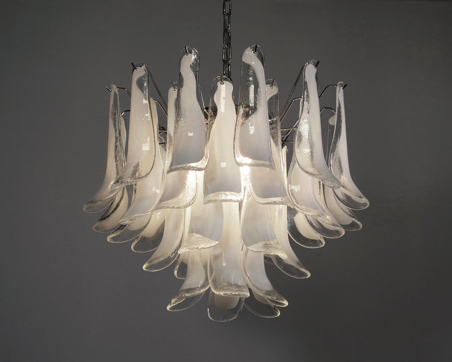 Murano Chandelier – 36 Clear Petal Glass – detail 8 – Murano Classics