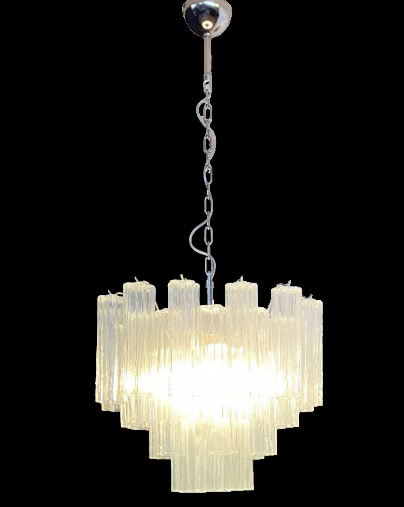 Murano Chandelier – 36 Clear Tube Glass – detail 11 – Murano Classics