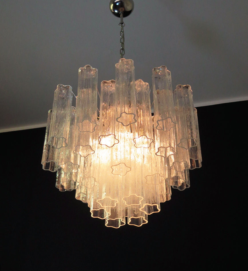 Murano Chandelier – 36 Clear Tube Glass – detail 5 – Murano Classics