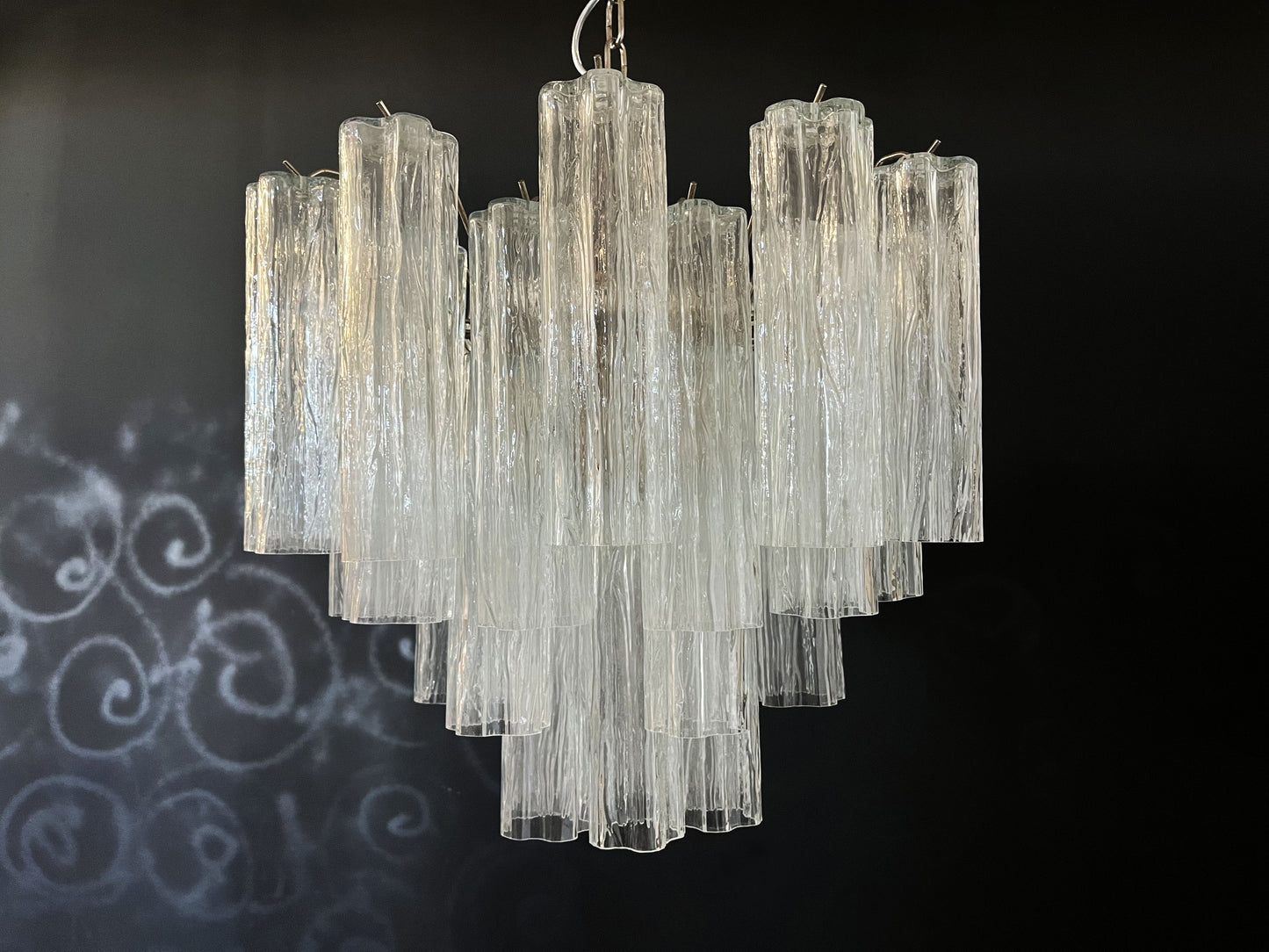 Murano Chandelier | 36 Clear Glass Tubes