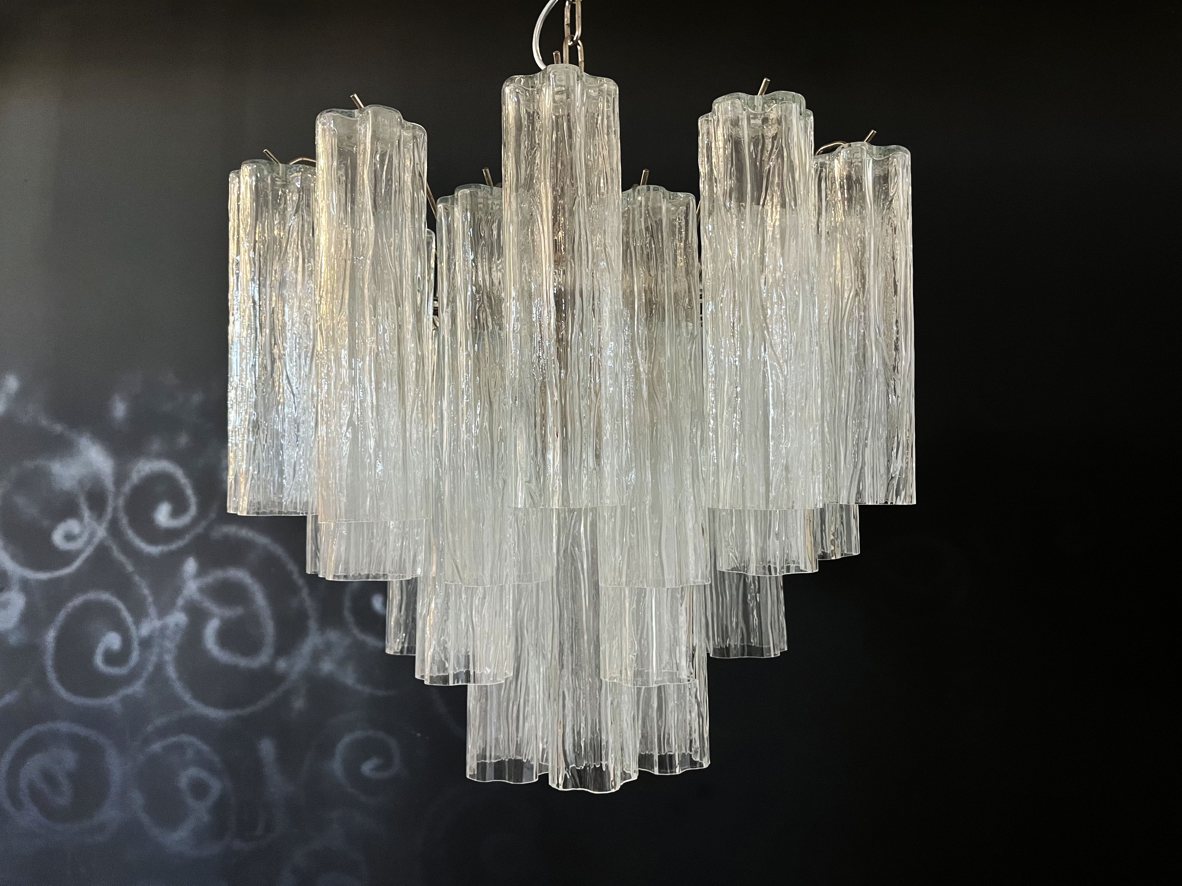 Murano Chandelier – 36 Clear Tube Glass – detail 7 – Murano Classics