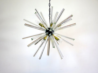 Murano Lysekrone | 30 Klare Iris Sputnik