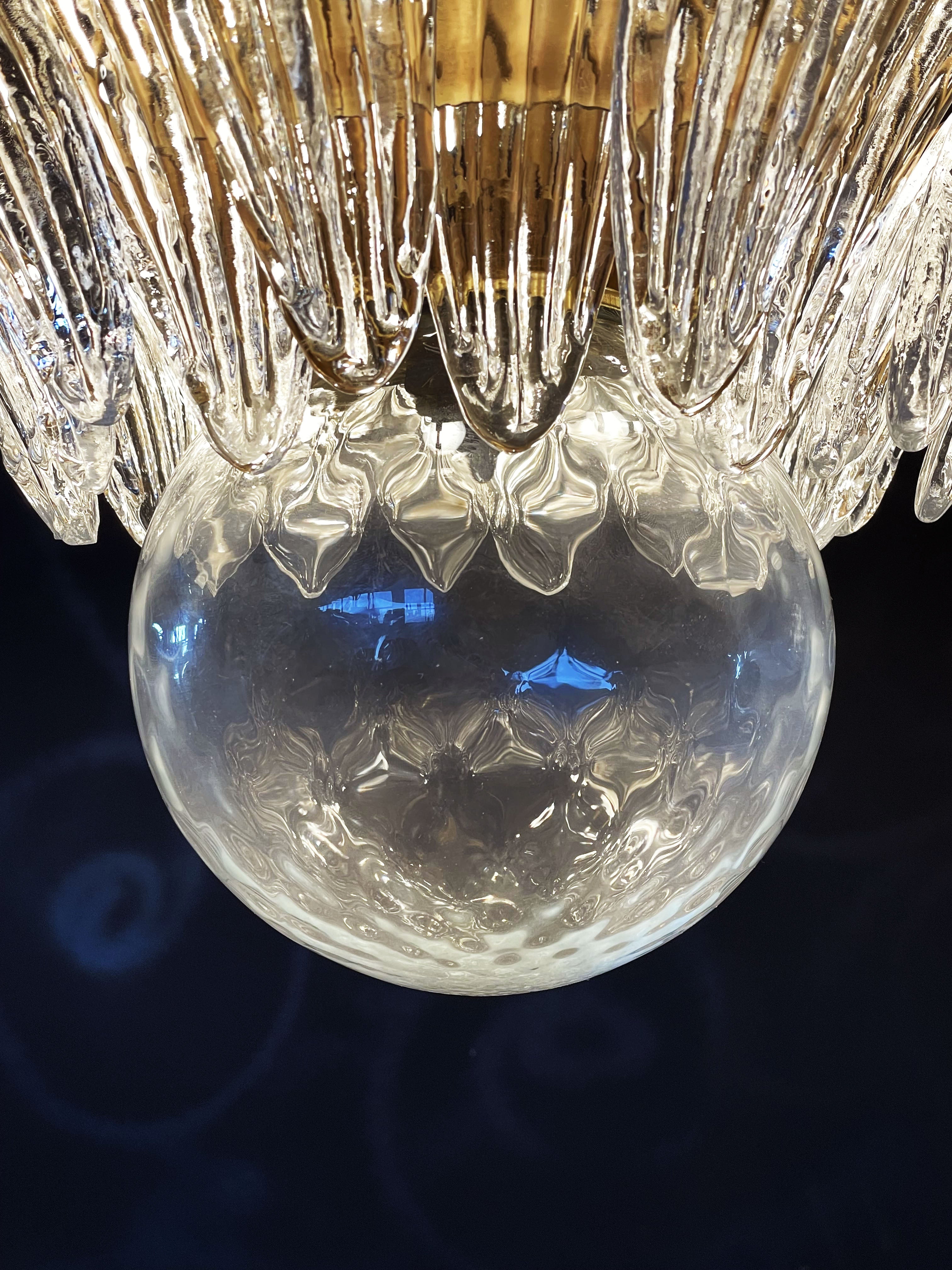 Murano Chandelier – 104 Clear Palmette Glass – detail 9 – Murano Classics