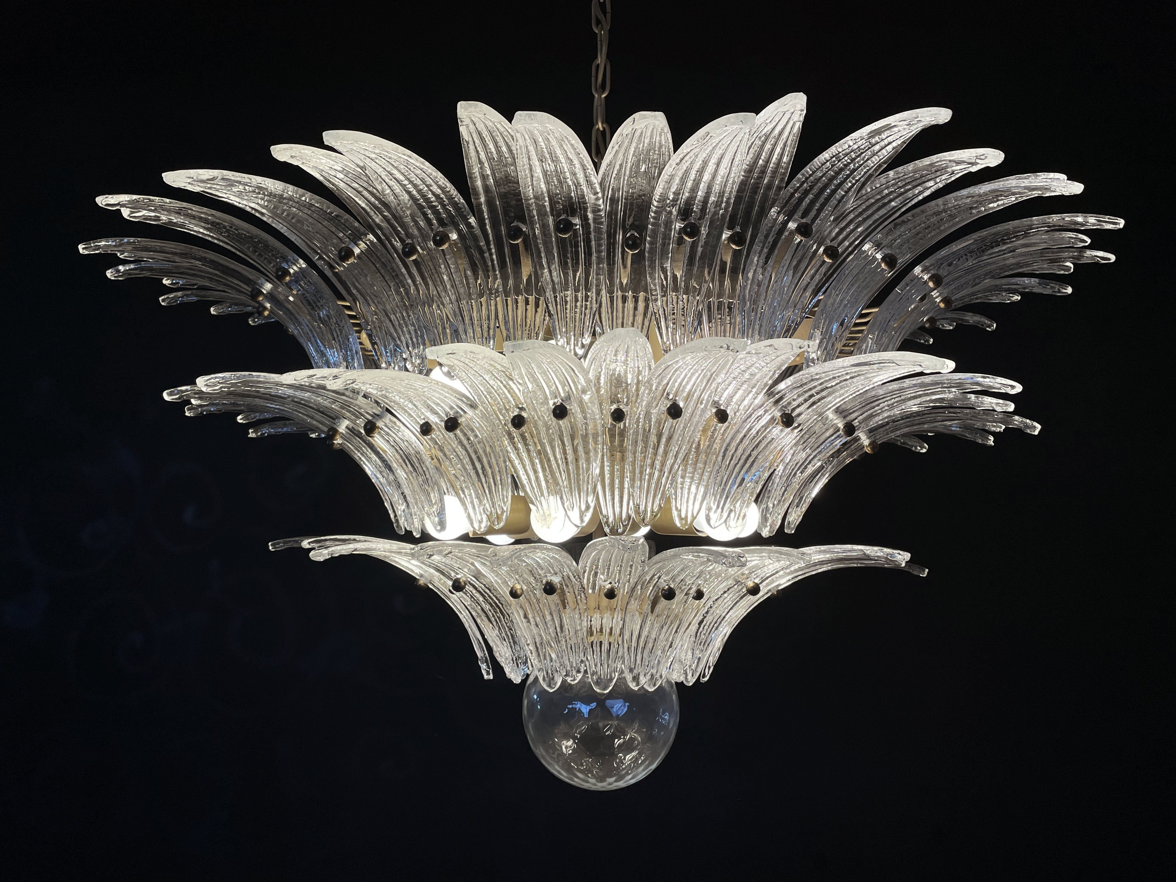 Murano Chandelier – 104 Clear Palmette Glass – detail 8 – Murano Classics