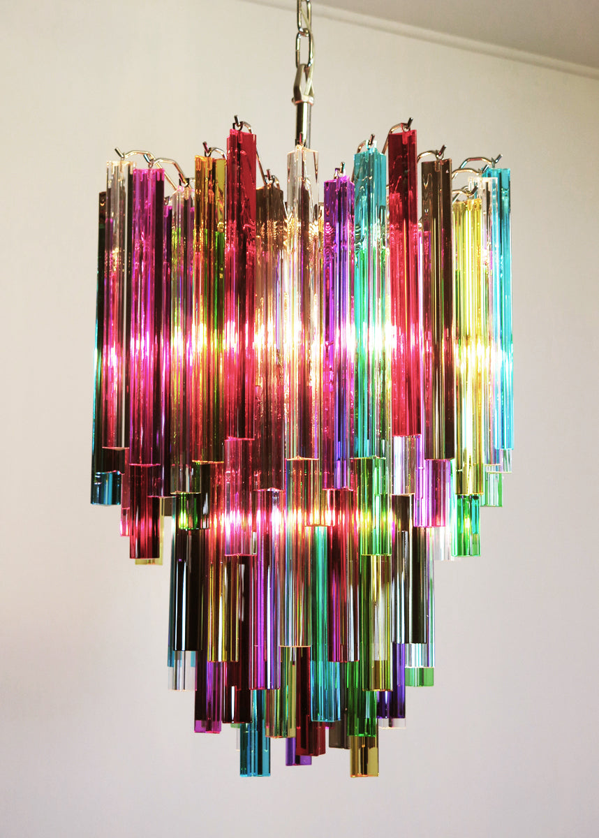 Lampadario Murano – 92 Vetri a Prismi Multicolore – dettaglio 3 – Murano Classics