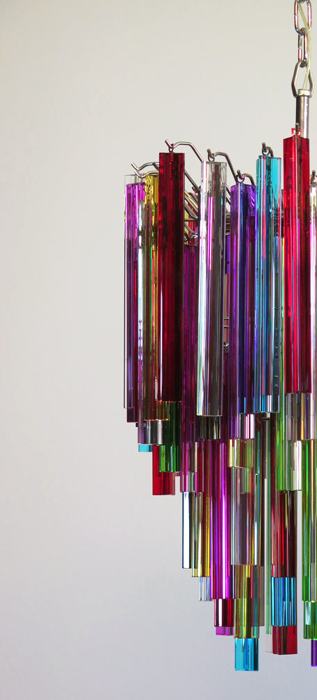 Lampadario Murano – 92 Vetri a Prismi Multicolore – dettaglio 5 – Murano Classics