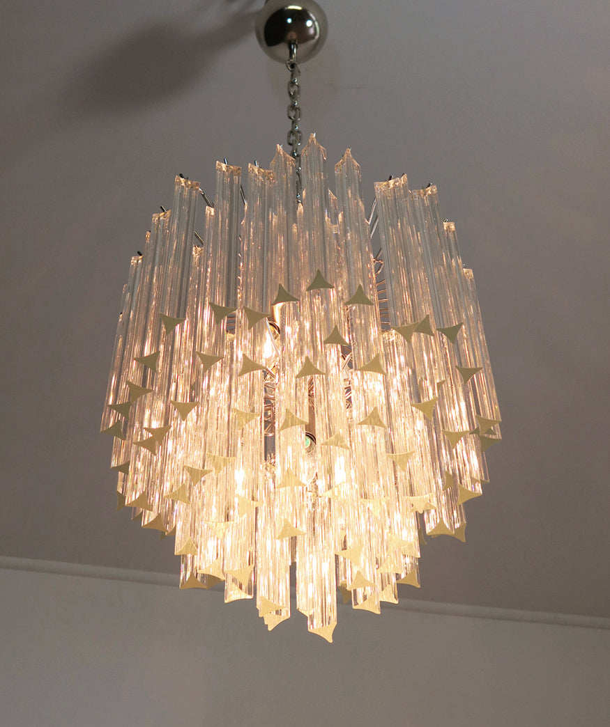 Lampadario Murano – 92 Vetri a Prismi Trasparenti – dettaglio 7 – Murano Classics