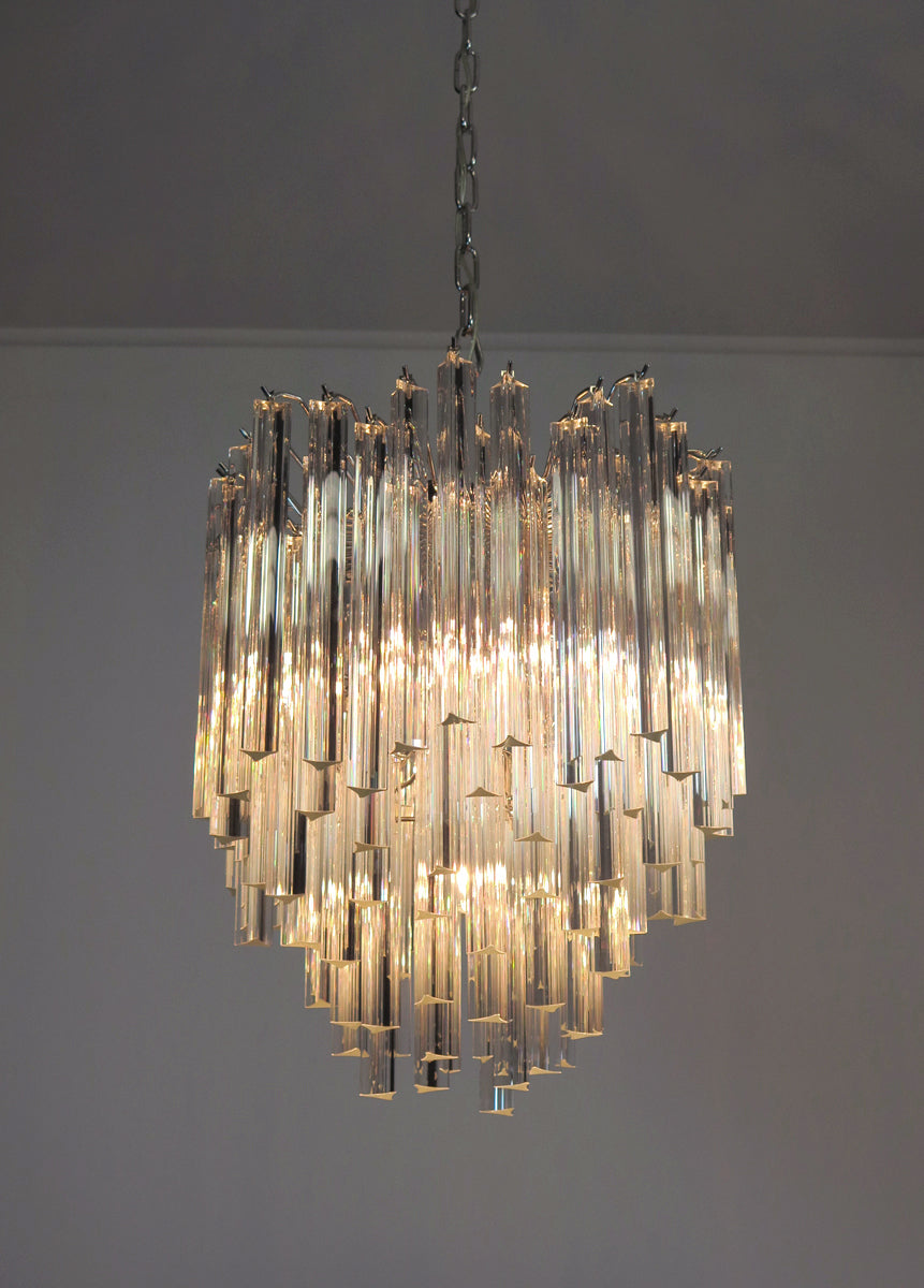 Murano Chandelier – 92 Clear Prism Glass – detail 1 – Murano Classics