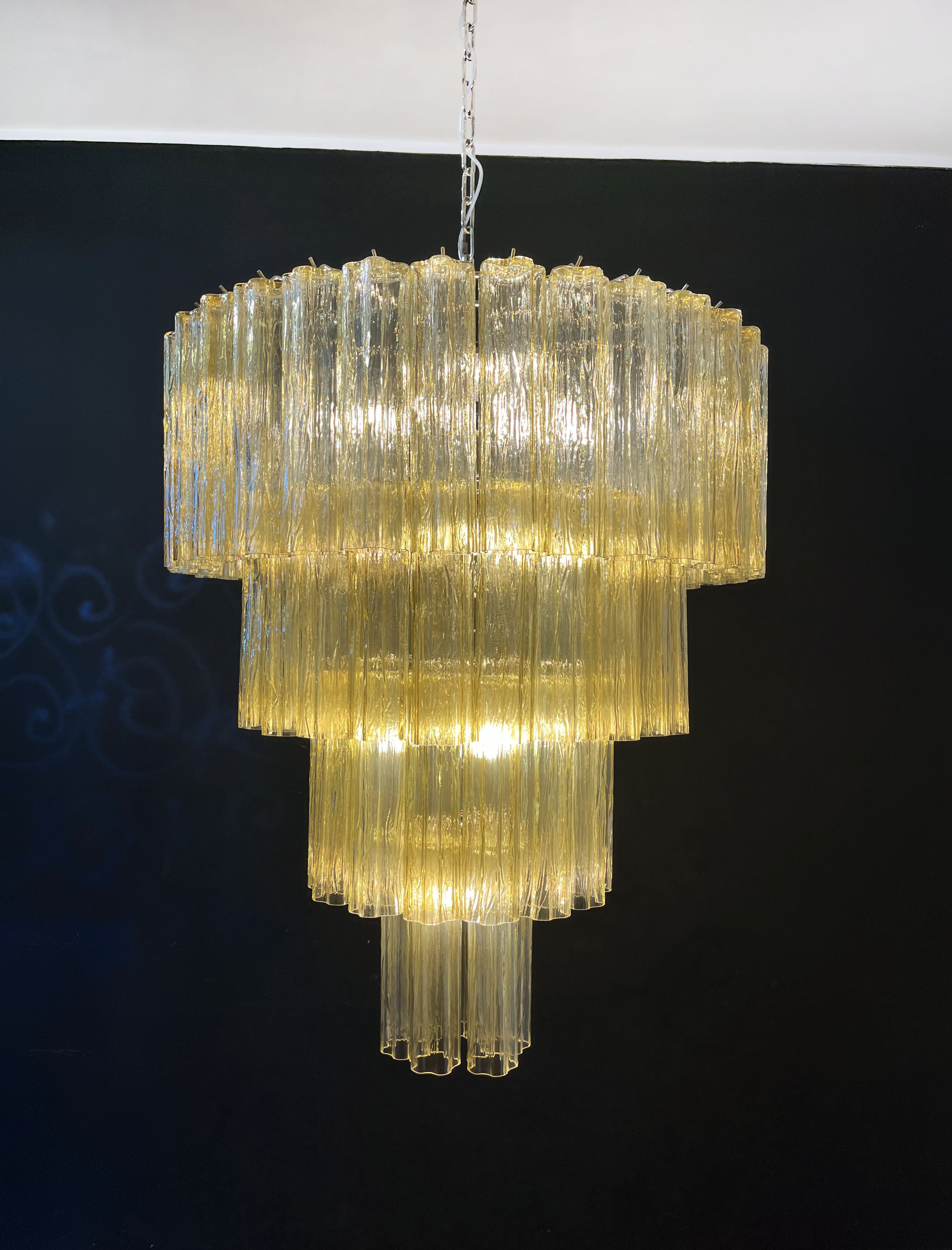 Murano Kroonluchter – 78 Gele Buisglaselementen – detail 9 – Murano Classics