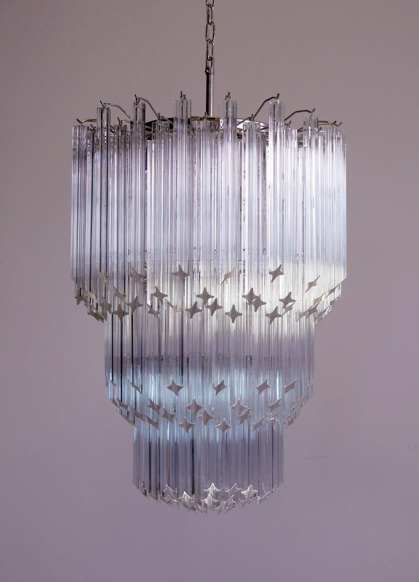 Lampadario Murano – 184 Vetri a Prismi Trasparenti – Murano Classics