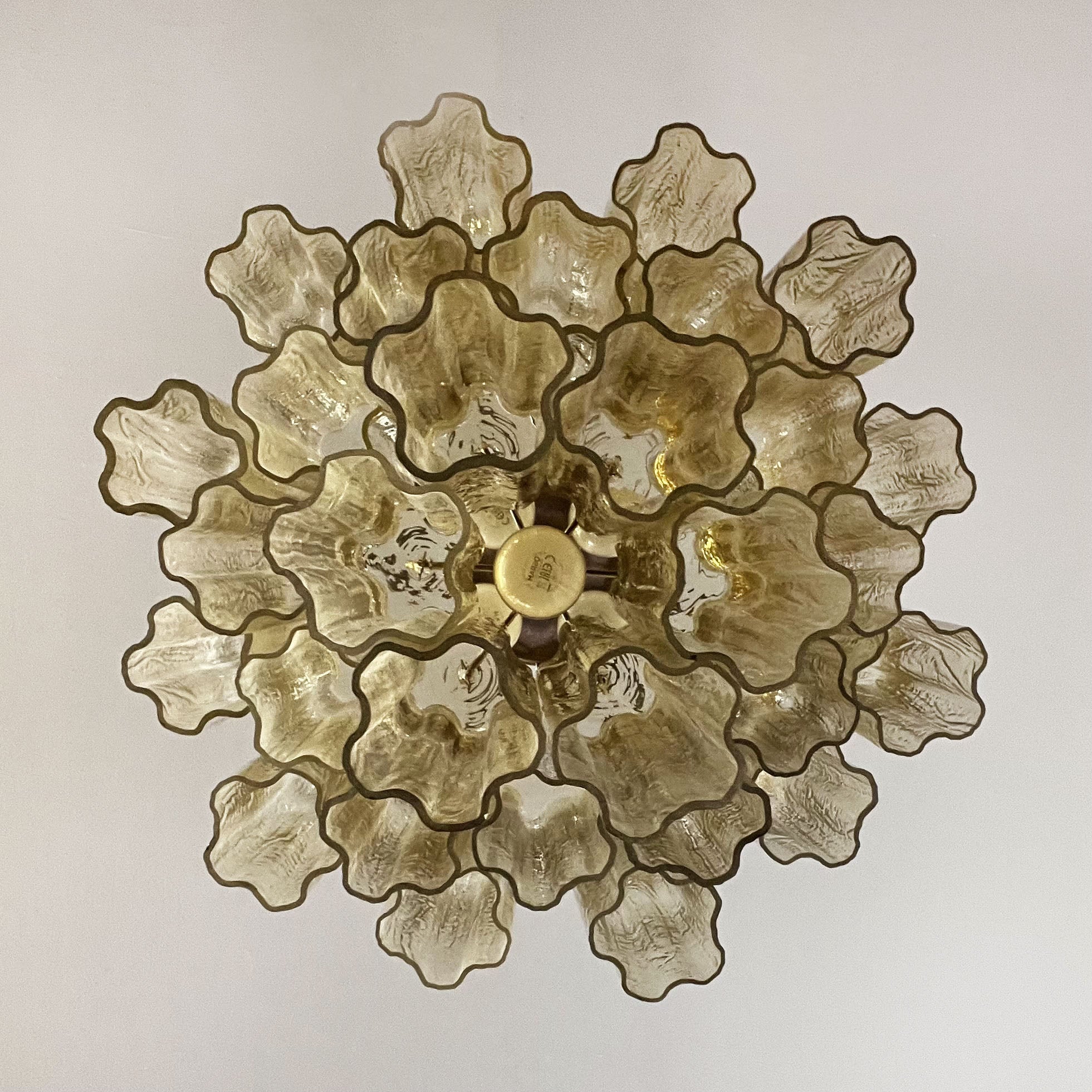 Murano Lysekrone – 30 Gule Glassrør – detalj 1 – Murano Classics