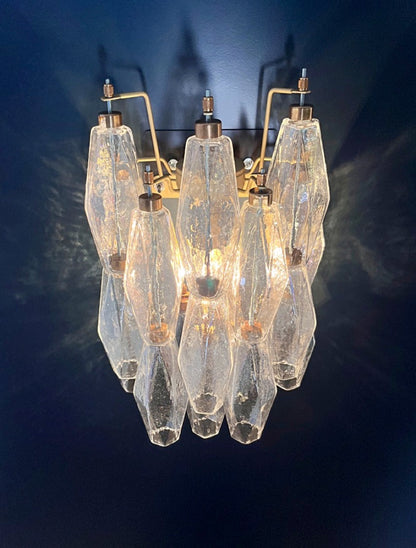 Murano Vegglampe | 16 Gull Iris Poliedriglass | 1 par