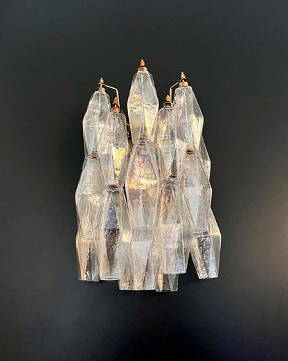 Murano Vegglampe | 16 Gull Iris Poliedriglass | 1 par