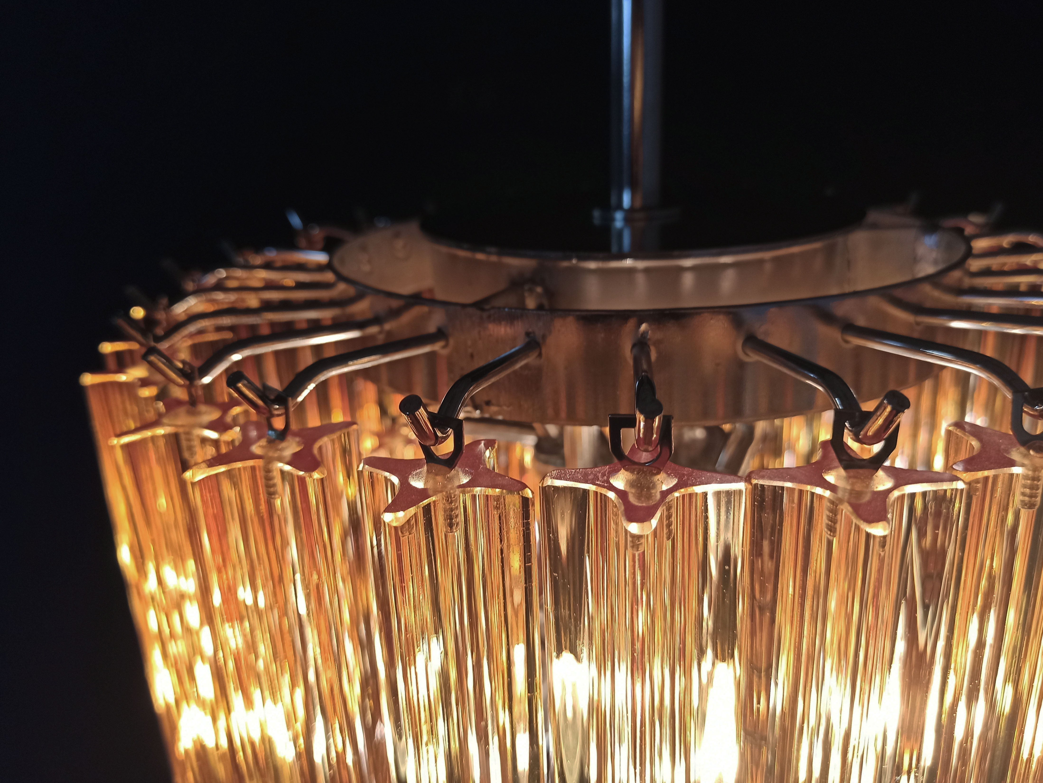 Lampadario Murano | 54 Vetri a Prismi Gialli