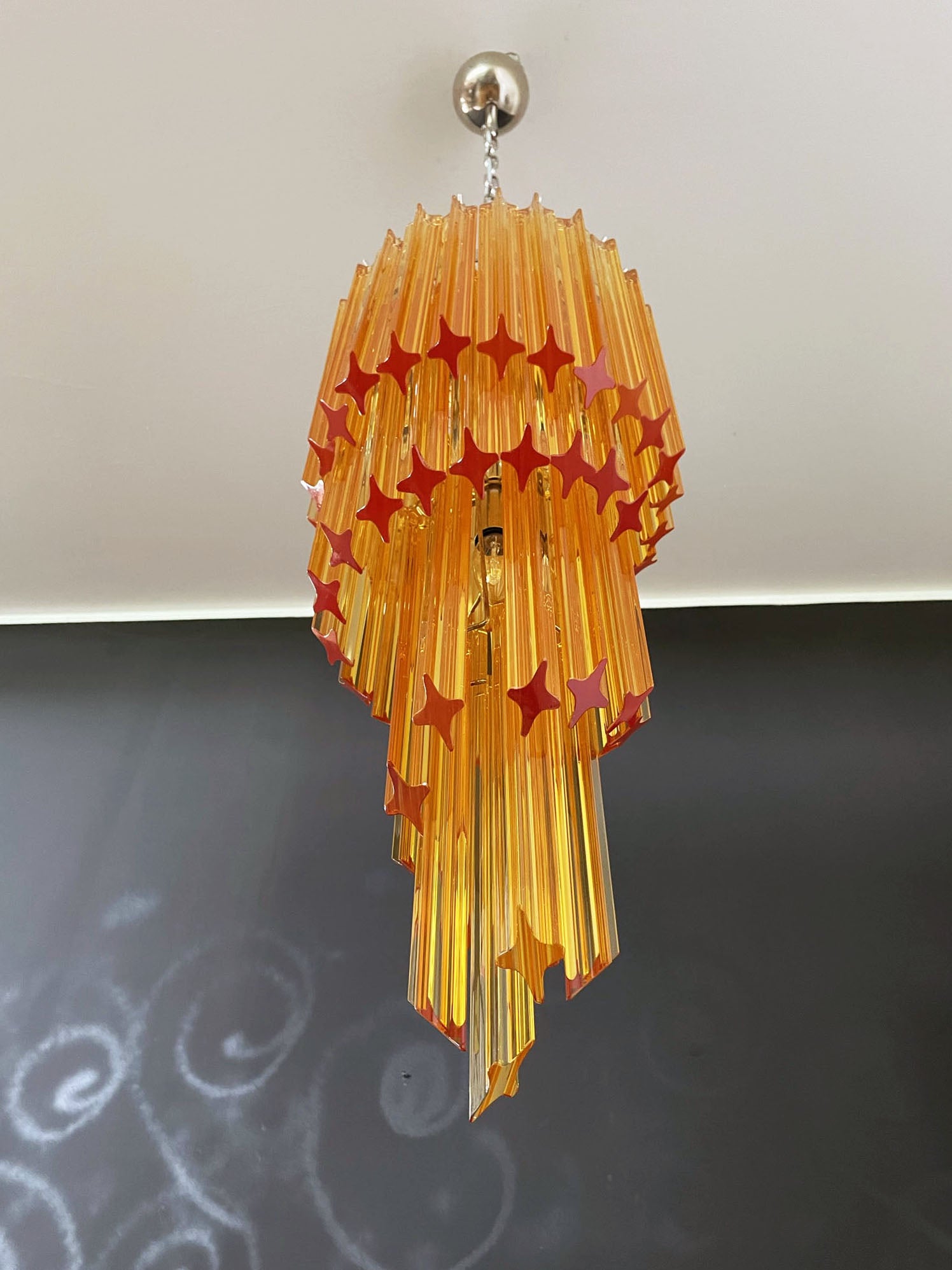 Lampadario Murano – 54 Vetri a Prismi Gialli – dettaglio 5 – Murano Classics