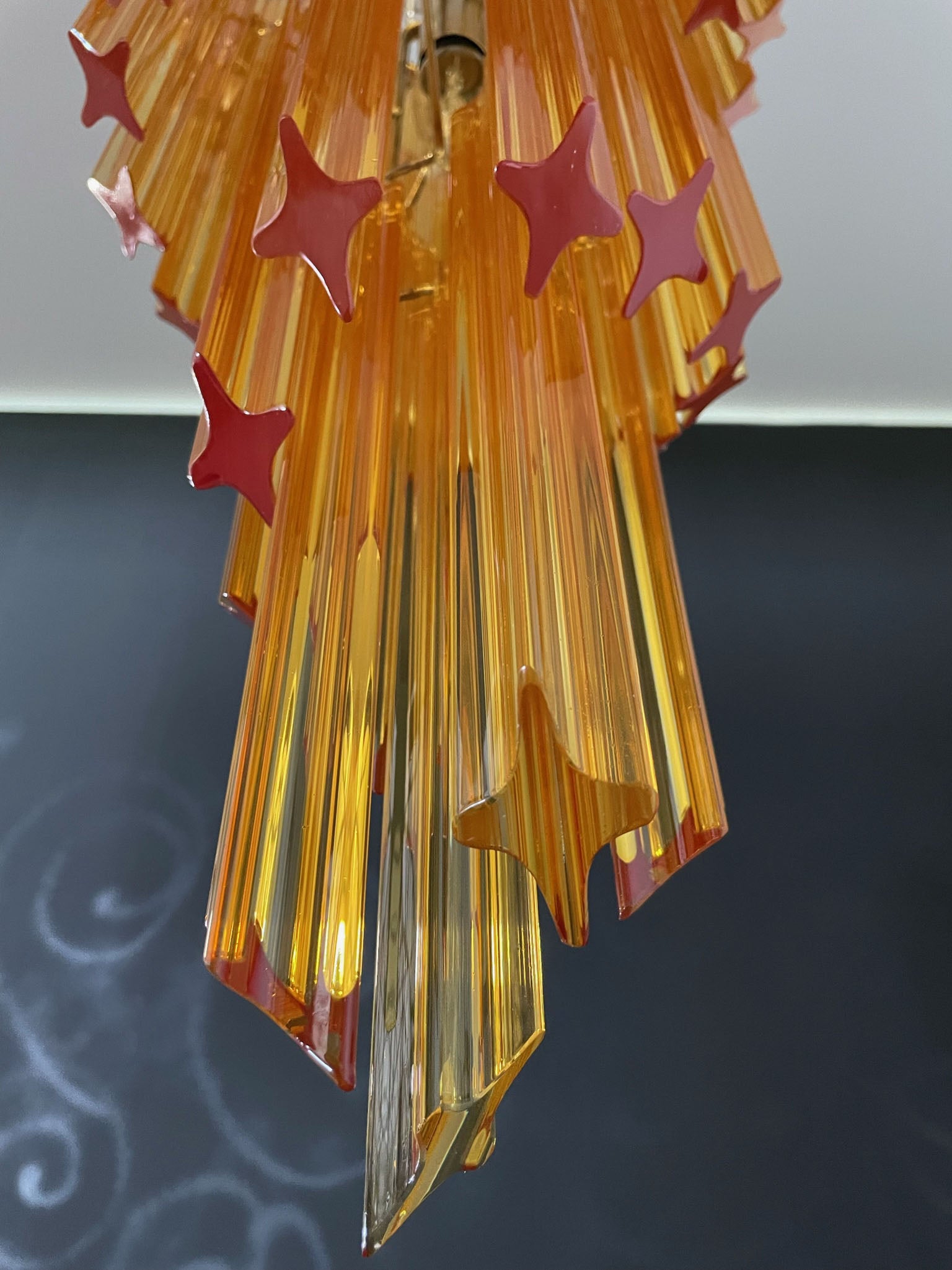 Lampadario Murano – 54 Vetri a Prismi Gialli – dettaglio 2 – Murano Classics