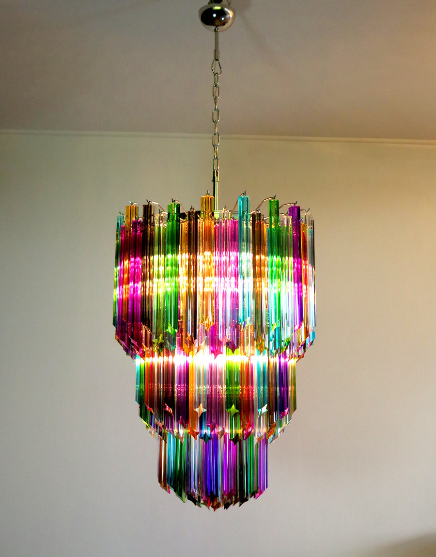 Lampadario Murano – 184 Vetri a Prismi Multicolore – Murano Classics