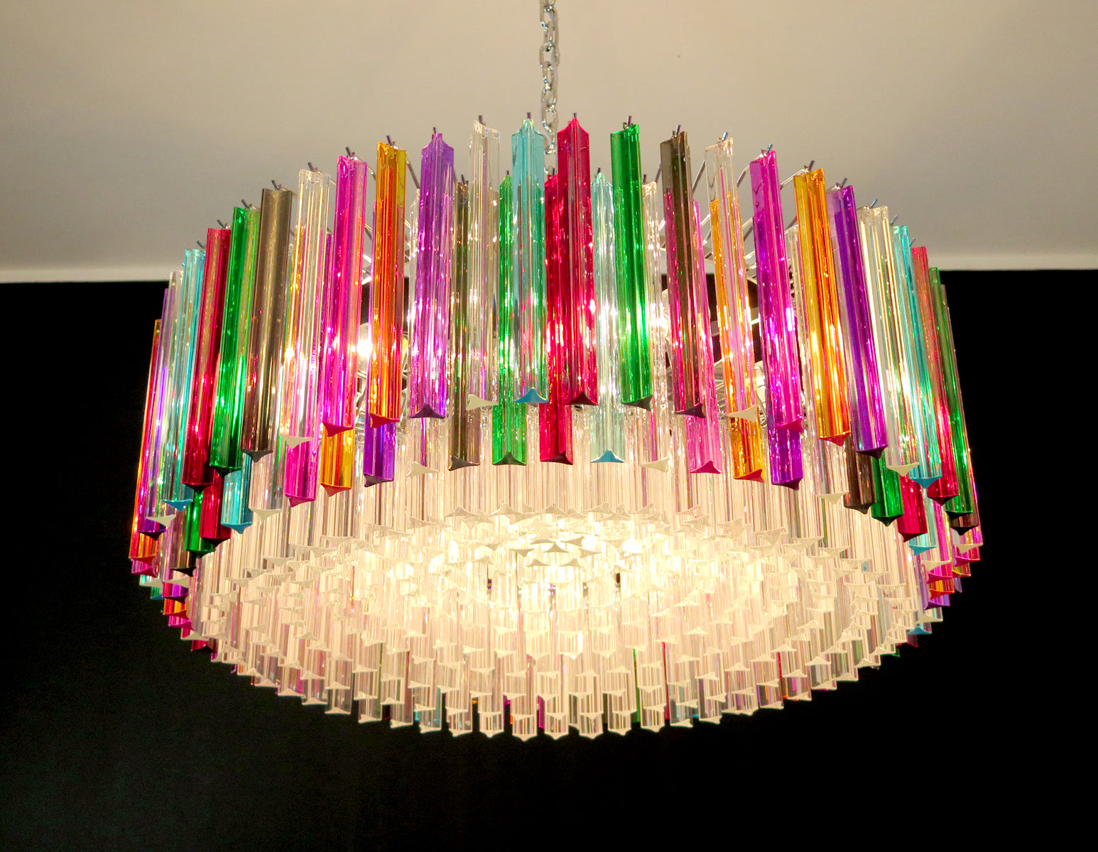 Murano Chandelier – 391 Multicoloured Prism Glass – detail 4 – Murano Classics