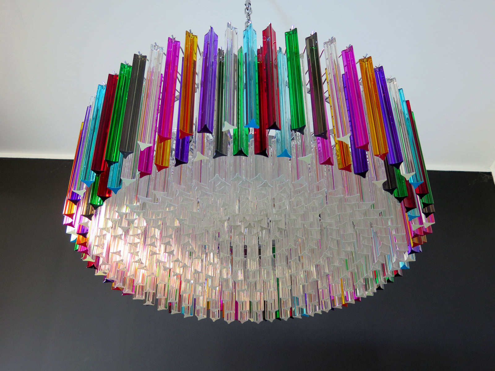 Murano Chandelier – 391 Multicoloured Prism Glass – detail 2 – Murano Classics