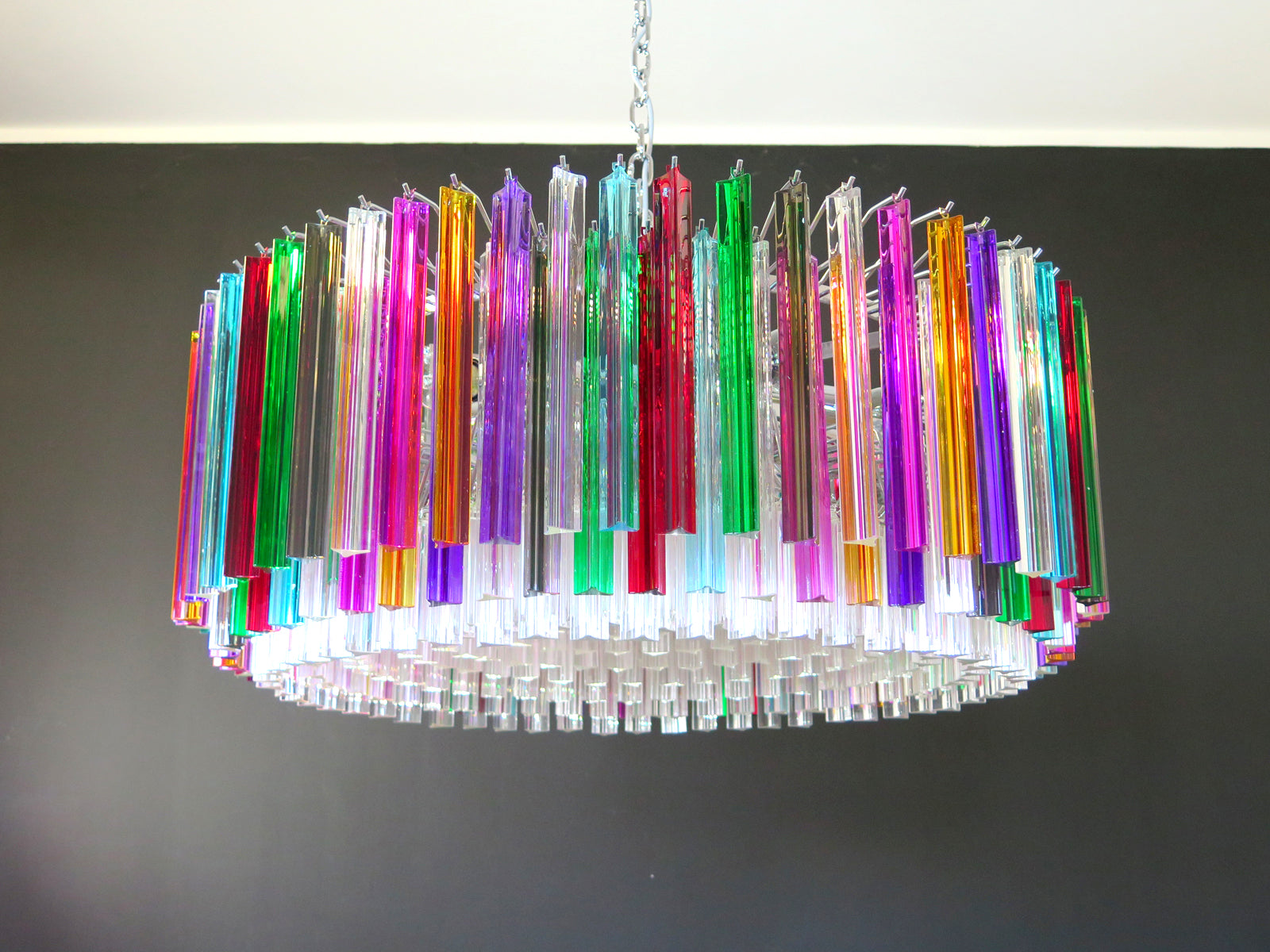Murano Chandelier – 391 Multicoloured Prism Glass – detail 3 – Murano Classics