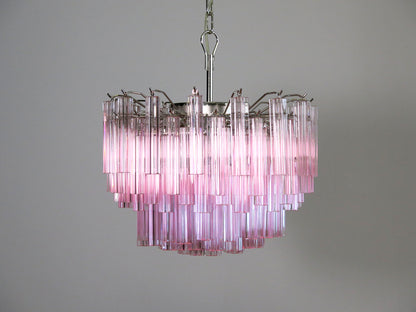 Murano Chandelier | 107 Pink Prism glass