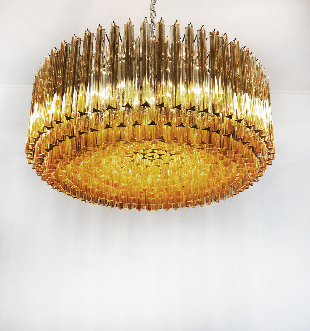 Murano Chandelier | 391 Clear and Yellow Prism Glasses