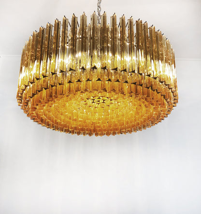 Murano Chandelier | 391 Clear and Yellow Prism Glasses