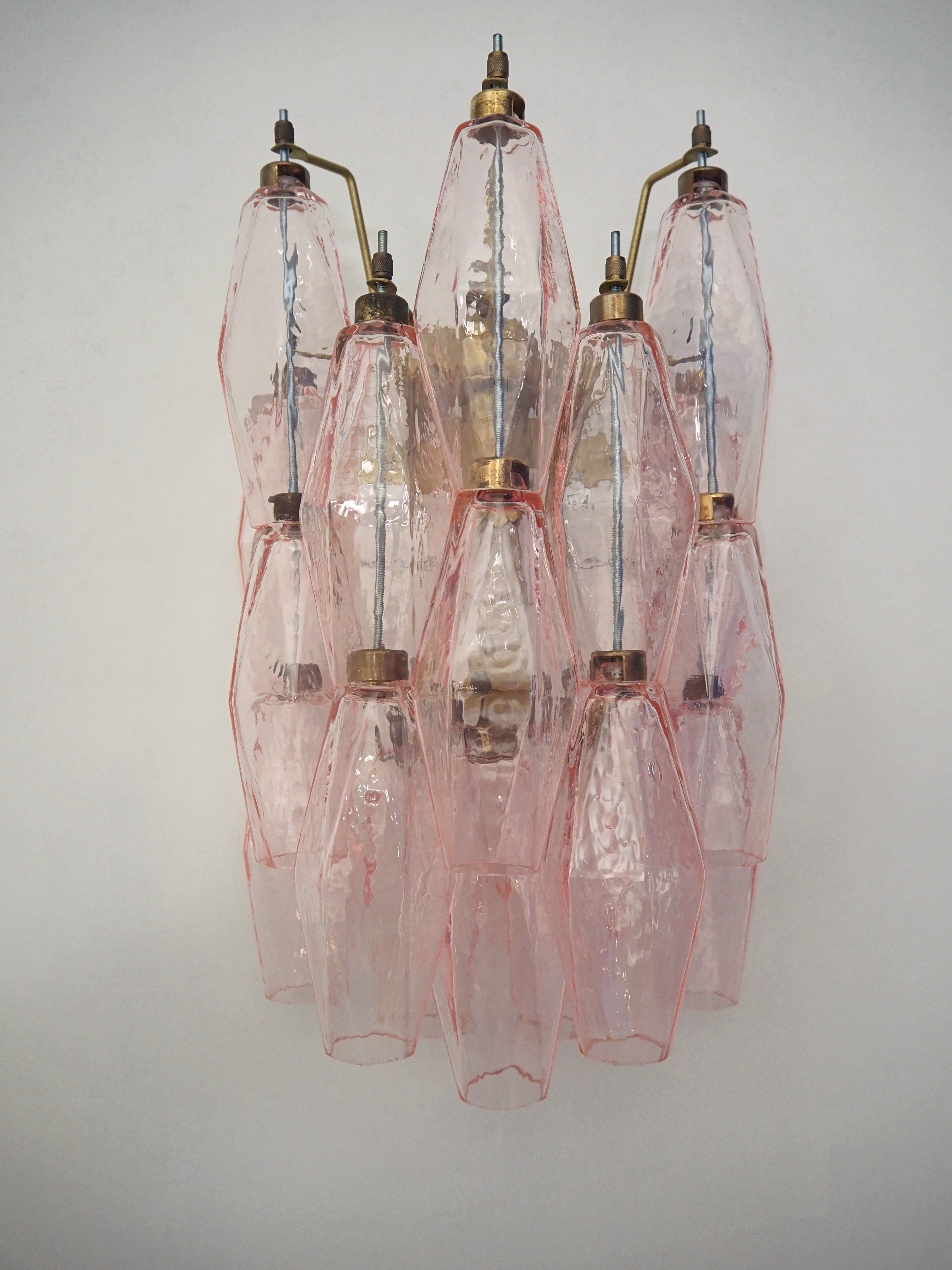 Murano Wandlamp – 17 Roze Poliedriglas – Set van 2 – detail 4 – Murano Classics