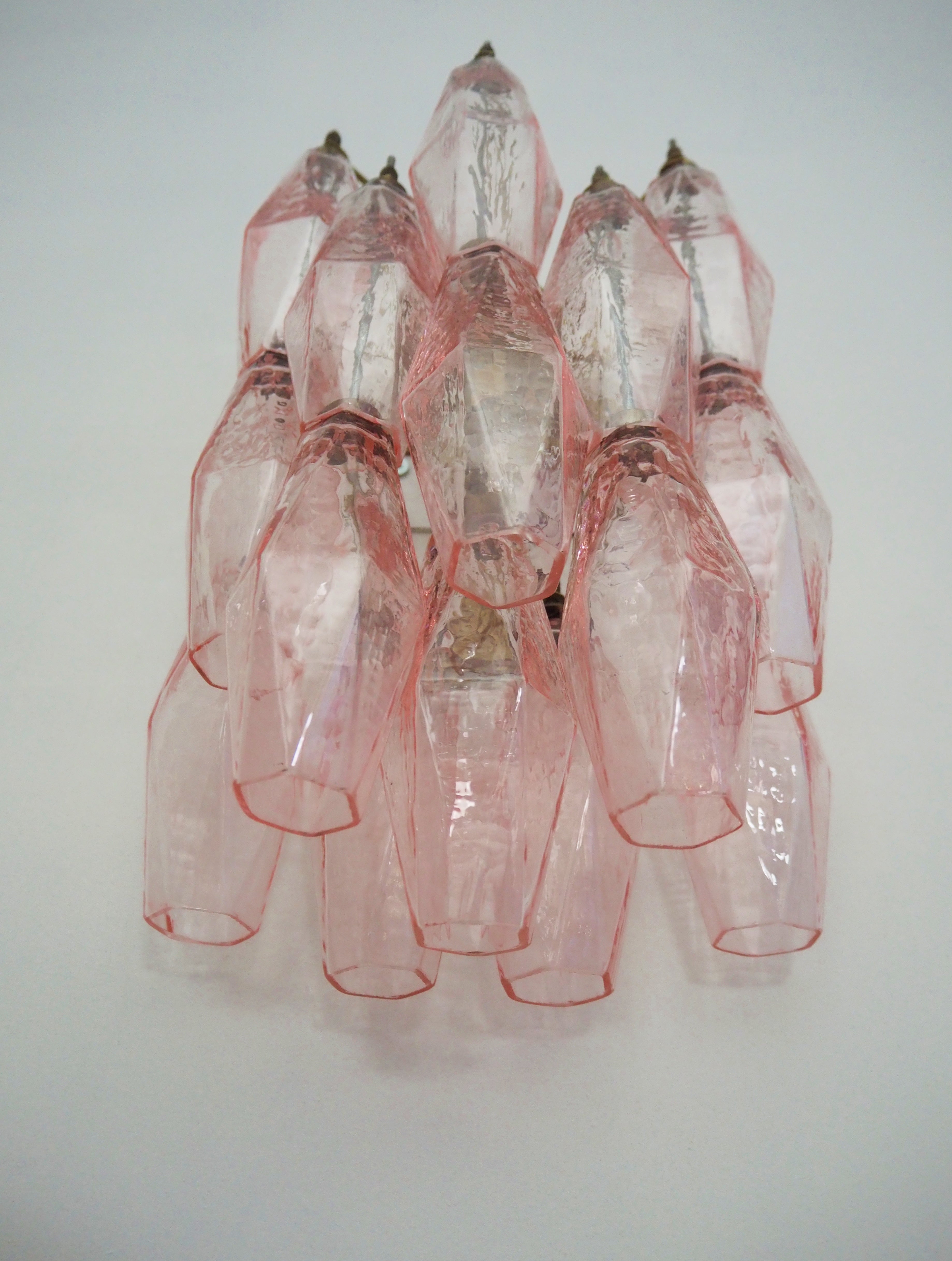 Murano Wandlamp – 17 Roze Poliedriglas – Set van 2 – detail 3 – Murano Classics