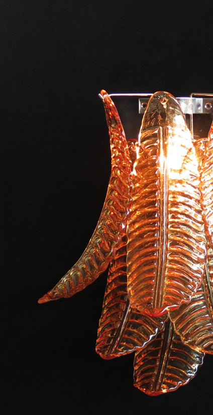 Murano Wandlamp – 6 Gele Felciglazen – Set van 2 – detail 7 – Murano Classics