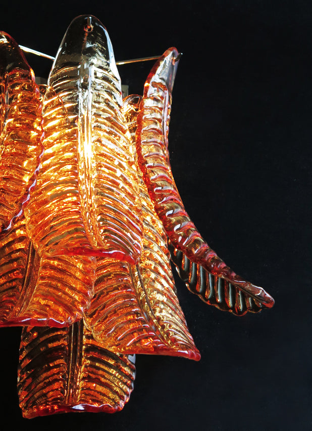 Murano Wandlamp – 6 Gele Felciglazen – Set van 2 – detail 4 – Murano Classics