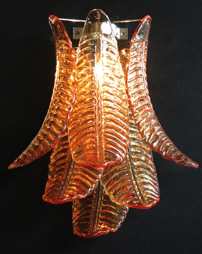 Murano Wandlamp – 6 Gele Felciglazen – Set van 2 – detail 8 – Murano Classics