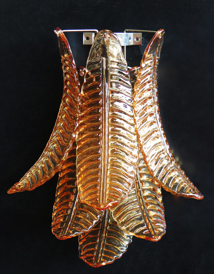 Murano Wandlamp – 6 Gele Felciglazen – Set van 2 – detail 9 – Murano Classics