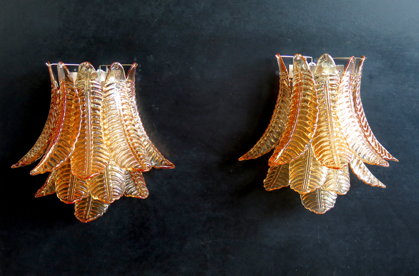Murano Wandlamp – 10 Gele Felciglazen – Set van 2 – detail 5 – Murano Classics