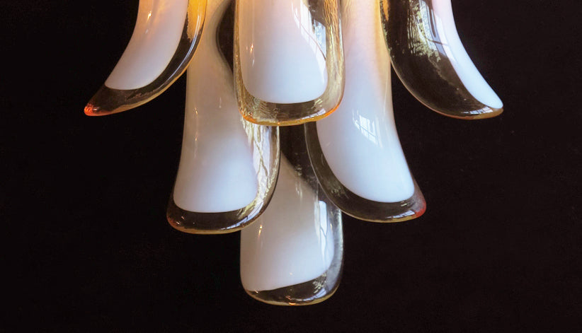 Murano Wandleuchte – 6 Karamel Blütenblattglas – 2er-Set – Detail 3 – Murano Classics