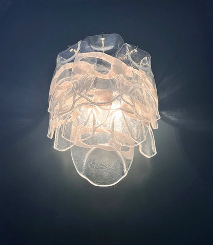 Murano Vegglampe | 10 Hvite Crostoliglass | 1 par