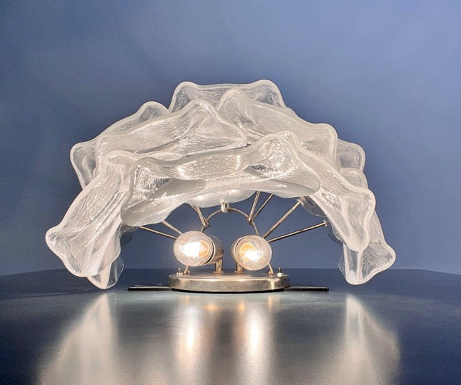 Murano Vegglampe | 10 Hvite Crostoliglass | 1 par