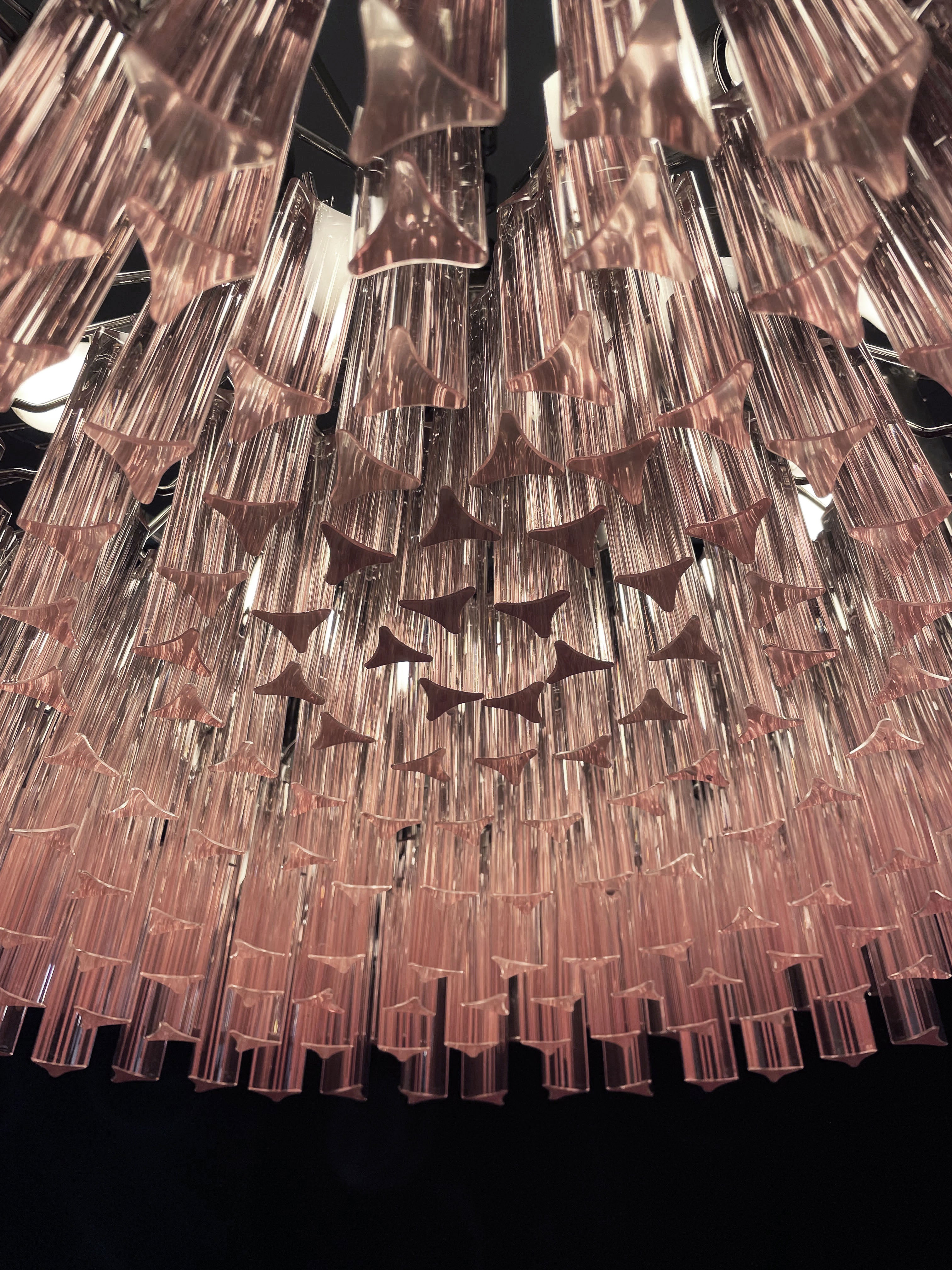 Murano Chandelier – 265 Pink Prism Glass – detail 5 – Murano Classics