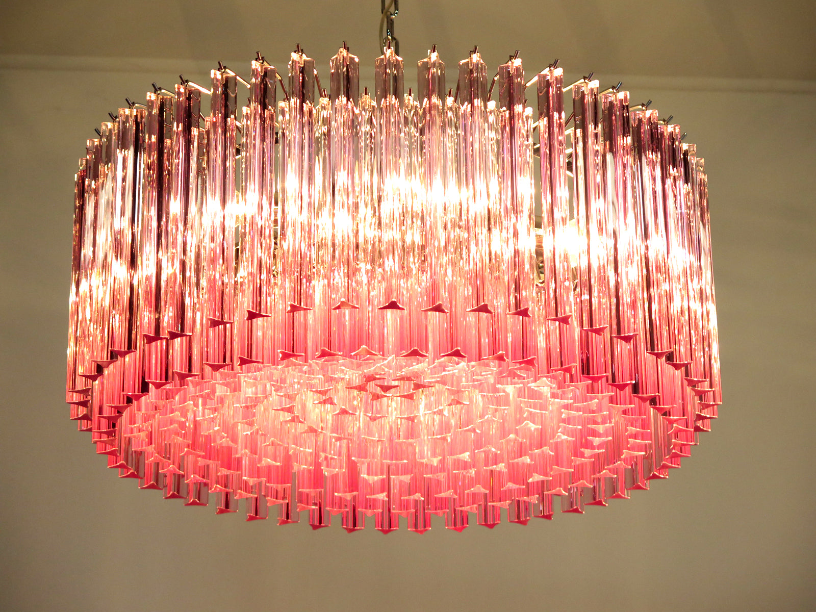 Murano Chandelier | 265 Pink Prism Glass
