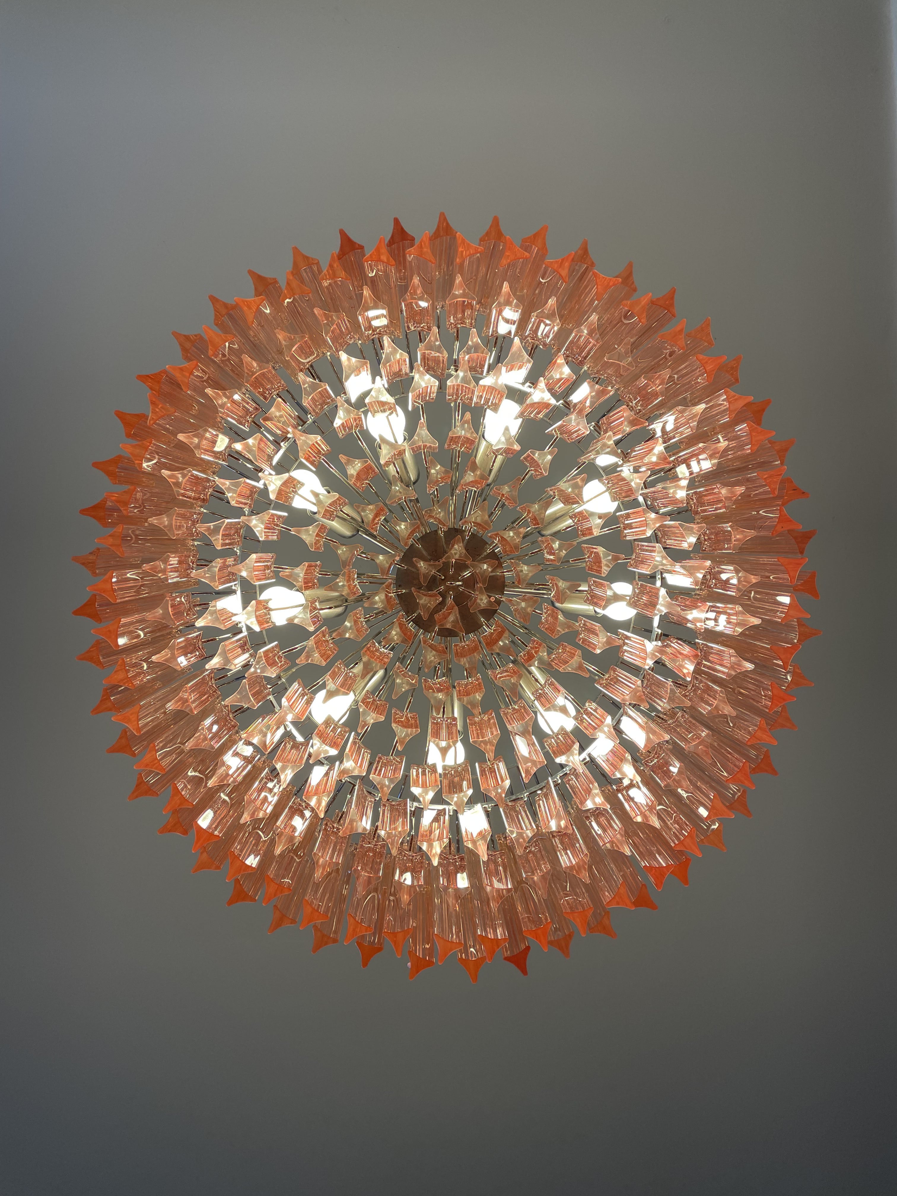 Murano Chandelier – 265 Pink Prism Glass – detail 7 – Murano Classics