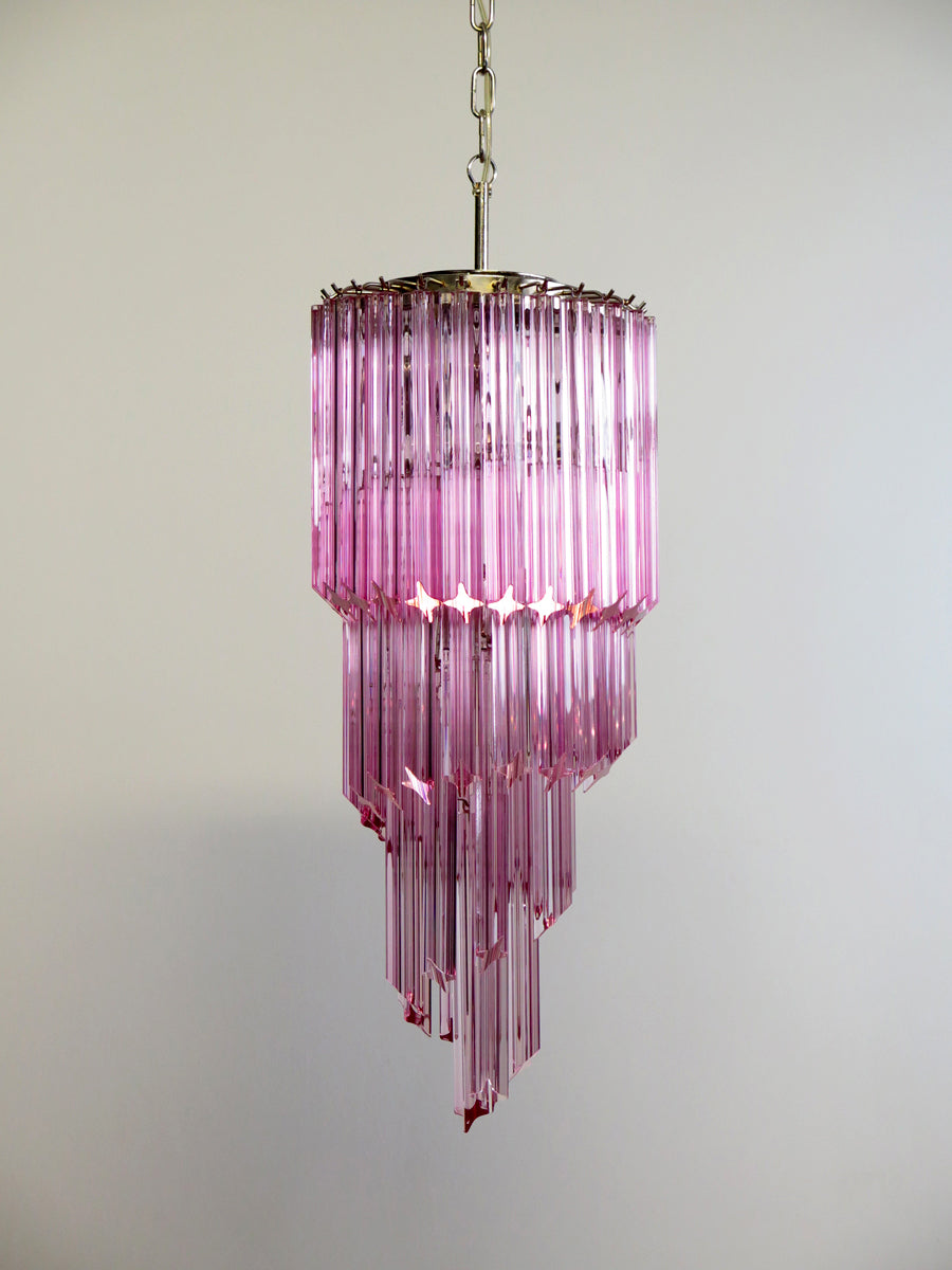 Murano Kronleuchter – 54 Rosa Prismenglas – Detail 3 – Murano Classics