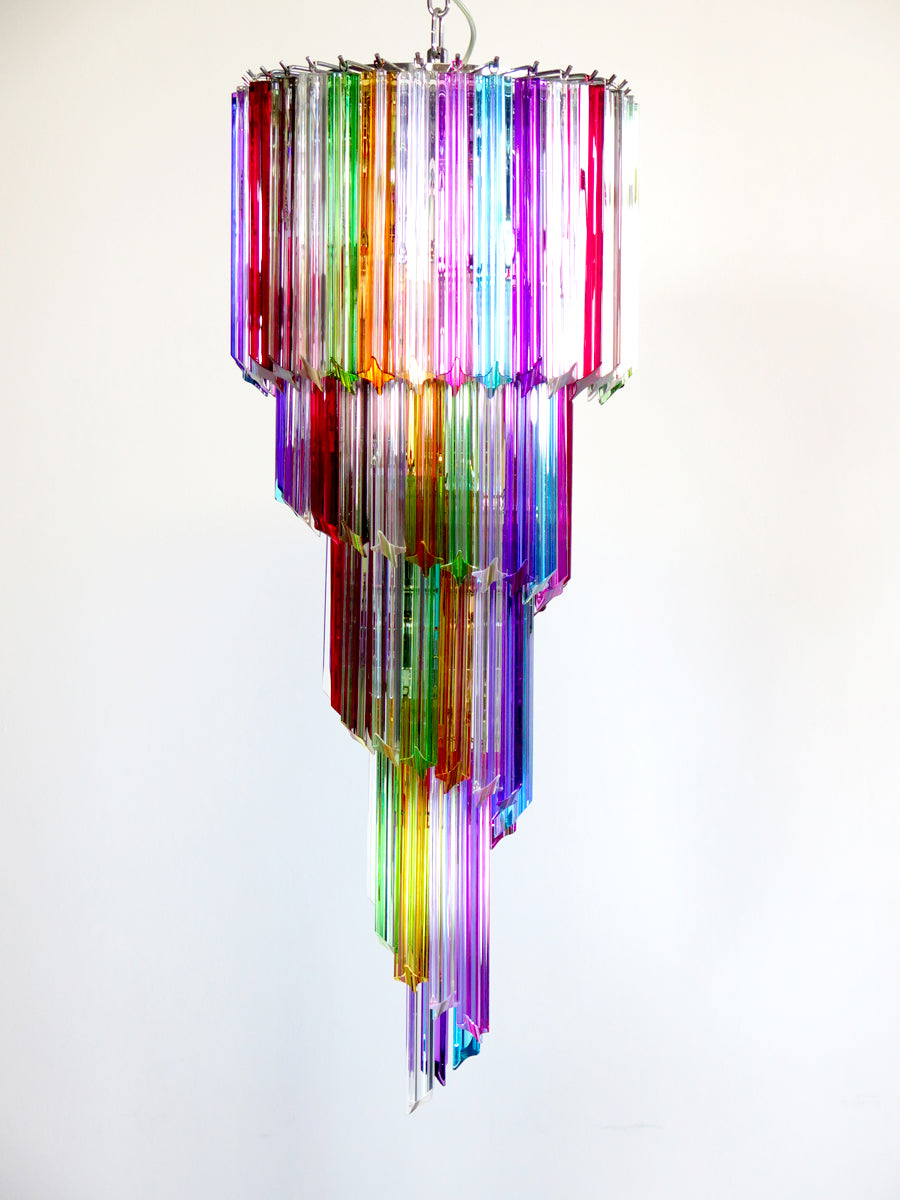 Lampadario Murano – 86 Vetri a Prismi Multicolori – dettaglio 7 – Murano Classics