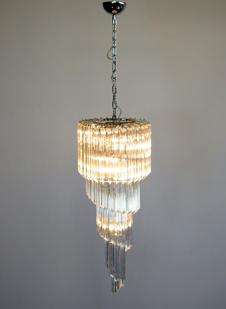 Murano Chandelier – 86 Clear Prism Glass – Murano Classics