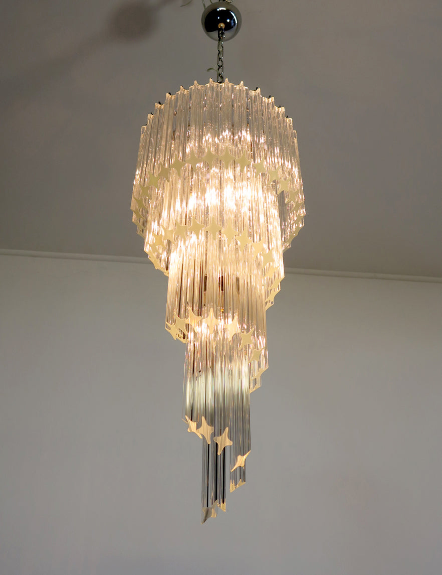 Lampadario Murano – 86 Vetri a Prismi Trasparenti – dettaglio 2 – Murano Classics