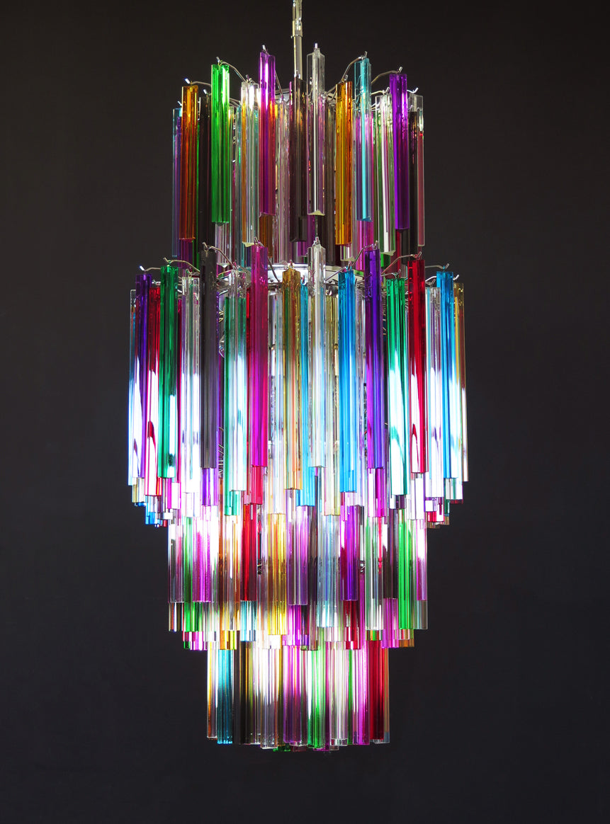 Lampadario Murano – 242 Vetri a Prismi Multicolori – Murano Classics