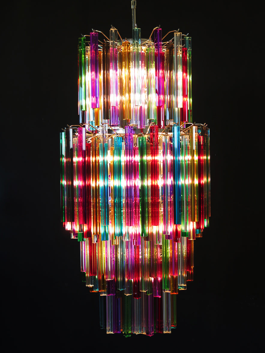 Murano Chandelier – 242 Multicoloured Prism Glass – detail 5 – Murano Classics