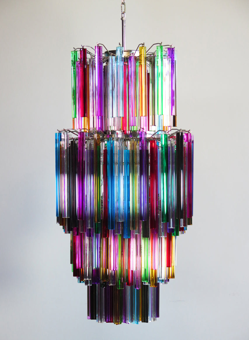 Murano Chandelier – 242 Multicoloured Prism Glass – detail 3 – Murano Classics