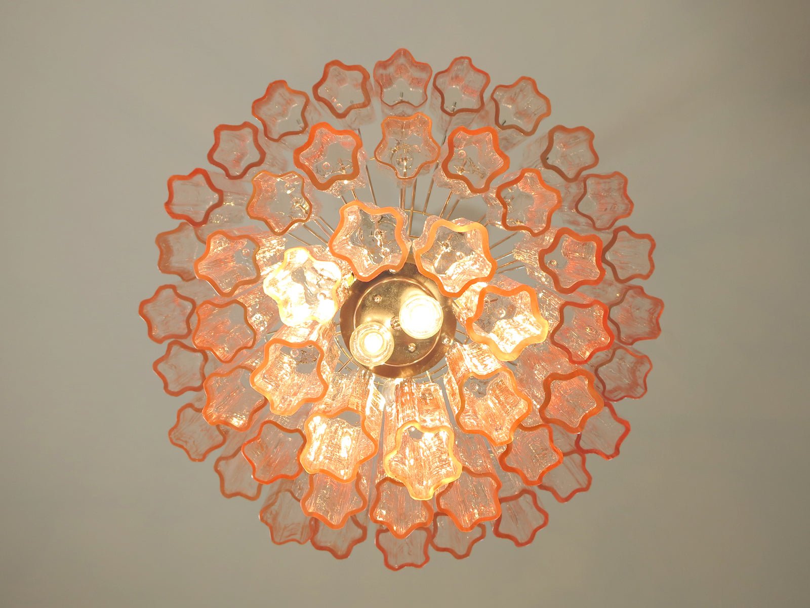 Murano Kroonluchter – 48 Roze Buisglas – detail 5 – Murano Classics