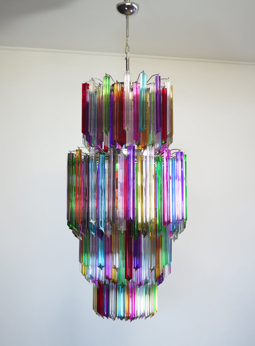 Lampadario Murano – 242 Vetri a Prismi Multicolori – Murano Classics